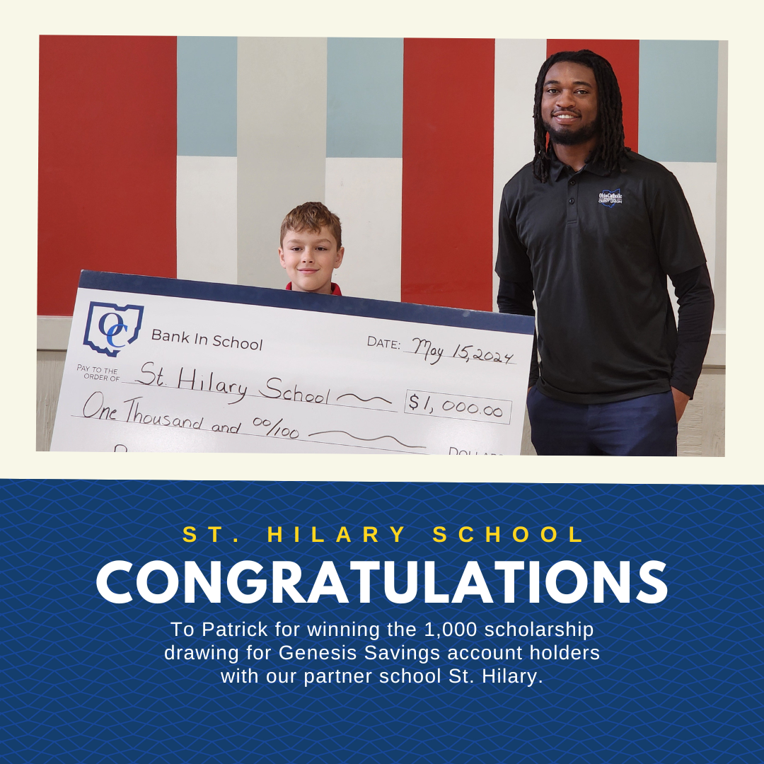 Winner of Bank in School Scholarship 2024 St. Hilary